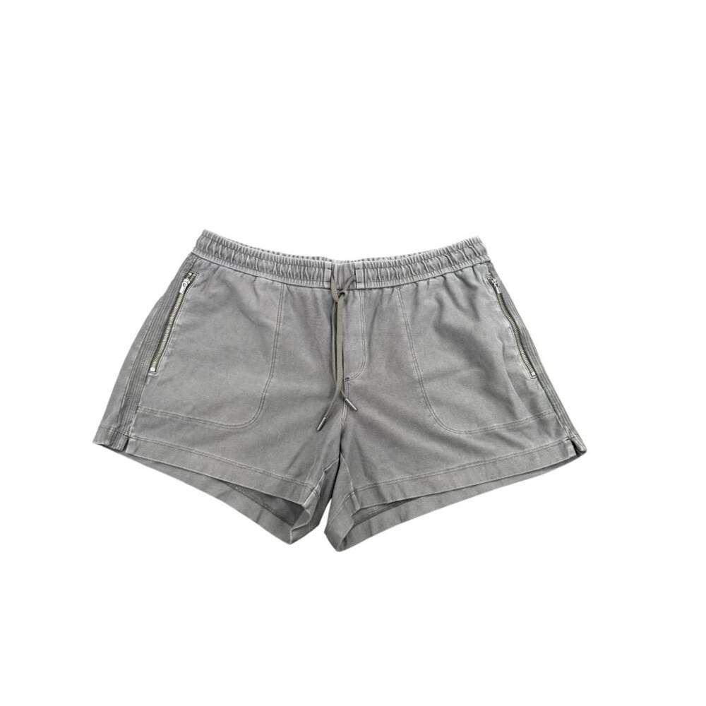 Athleta Shorts Size 12 Gray Drawstring Elastic Waist Pockets
